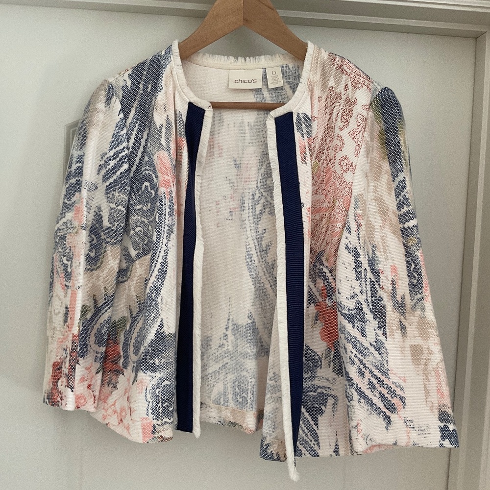3/4 length sleeve linen jacket